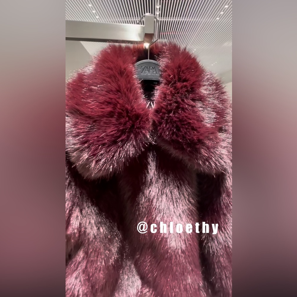 Zara FAUX FUR SHORT COAT - Picture 5 of 12